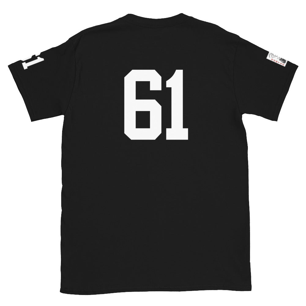 61 Jersey Number T-Shirt, Black, S-2XL