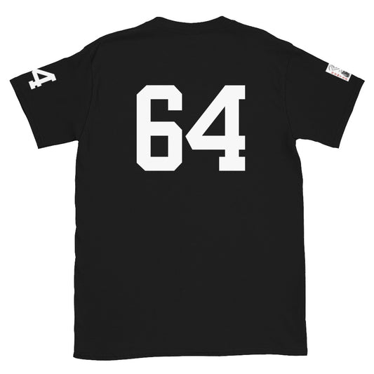 64 Jersey Number T-Shirt, Black, S-2XL