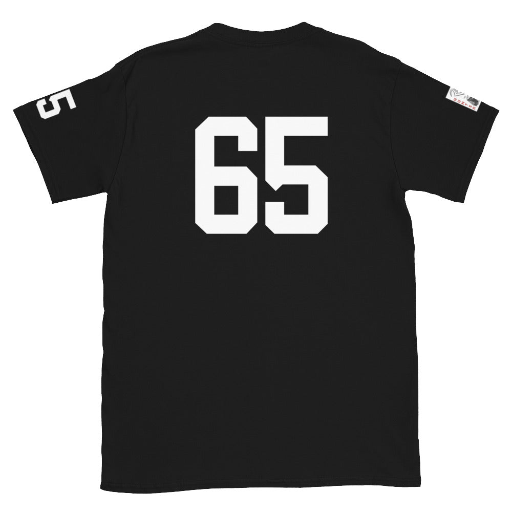 65 Jersey Number T-Shirt, Black, S-2XL