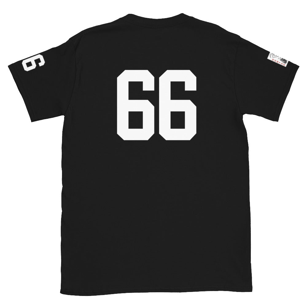 66 Jersey Number T-Shirt, Black, S-2XL