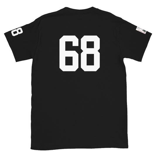 68 Jersey Number T-Shirt, Black, S-2XL