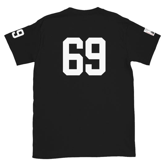 69 Jersey Number T-Shirt, Black, S-2XL