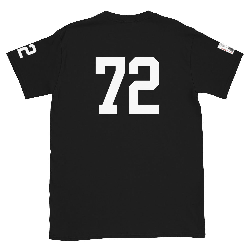 72 Jersey Number T-Shirt, Black, S-2XL