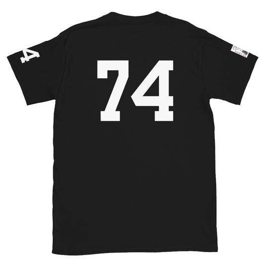 74 Jersey Number T-Shirt, Black, S-2XL