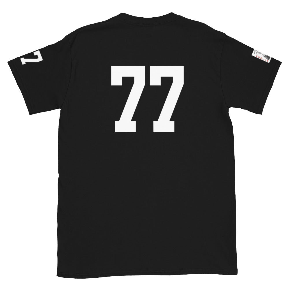 77 Jersey Number T-Shirt, Black, S-2XL