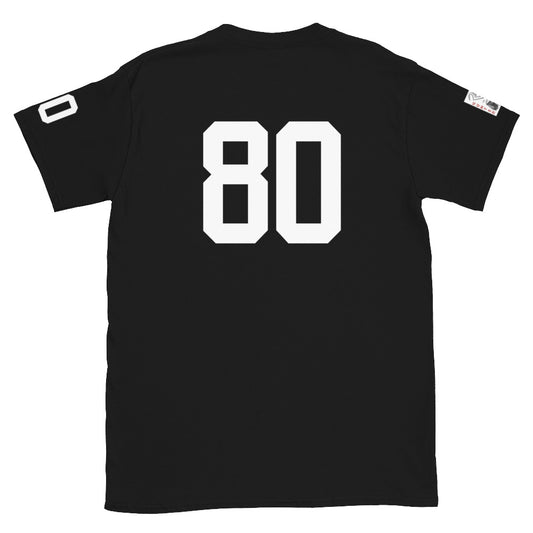 80 Jersey Number T-Shirt, Black, S-2XL