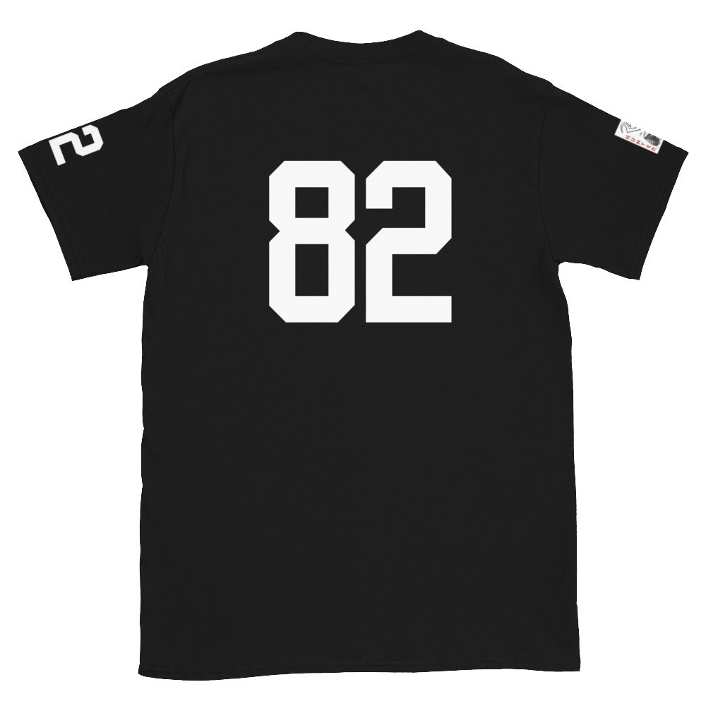 82 Jersey Number T-Shirt, Black, S-2XL