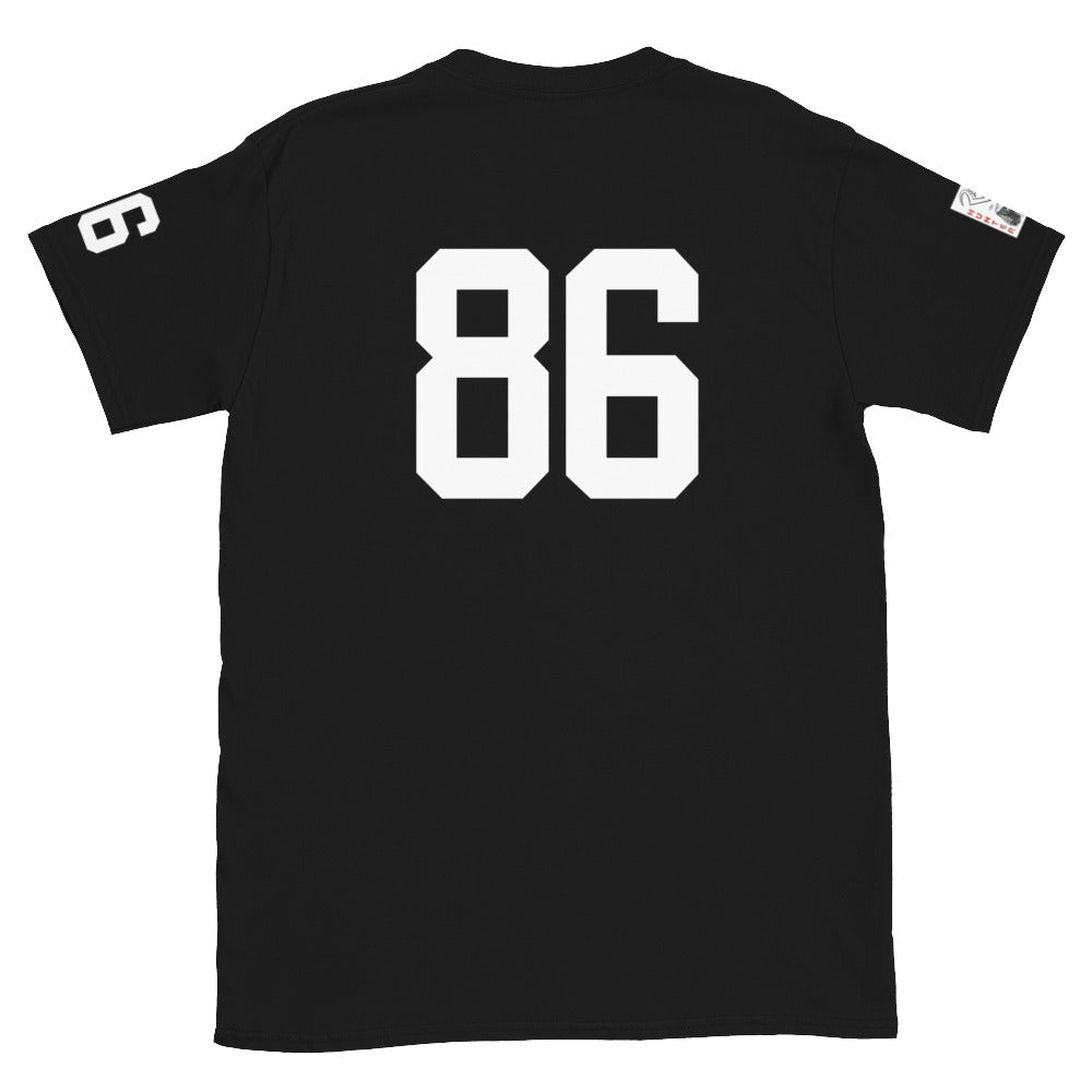 86 Jersey Number T-Shirt, Black, S-2XL