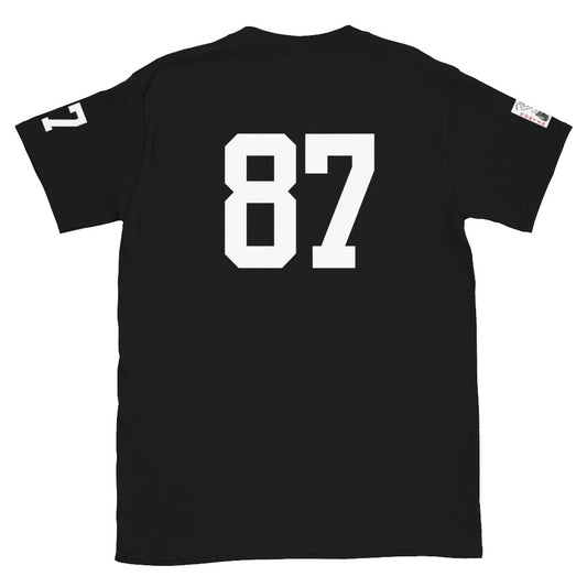 87 Jersey Number T-Shirt, Black, S-2XL