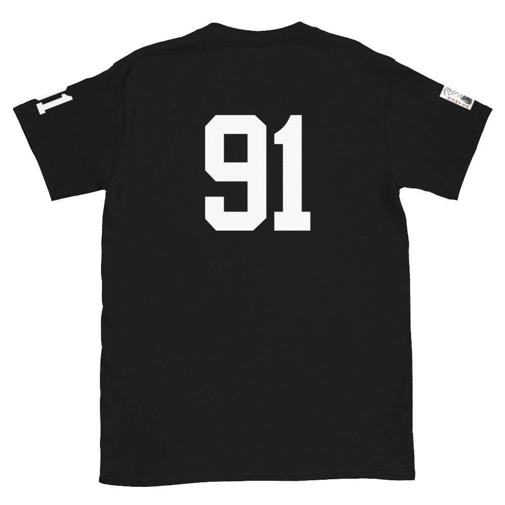 91 Jersey Number T-Shirt, Black, S-2XL