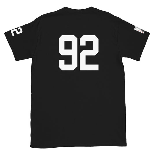 92 Jersey Number T-Shirt, Black, S-2XL