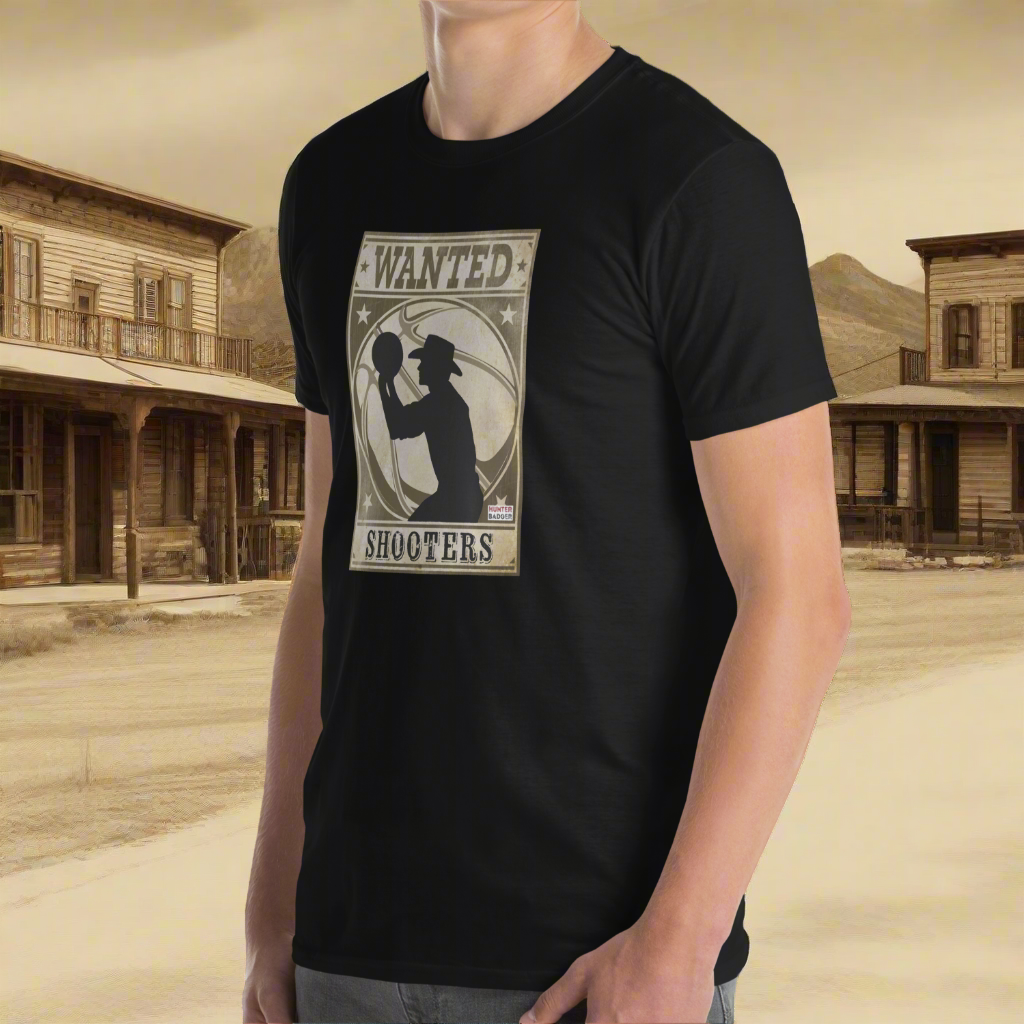 Shooters Wanted Basketball T-Shirt, Black, S-2XL